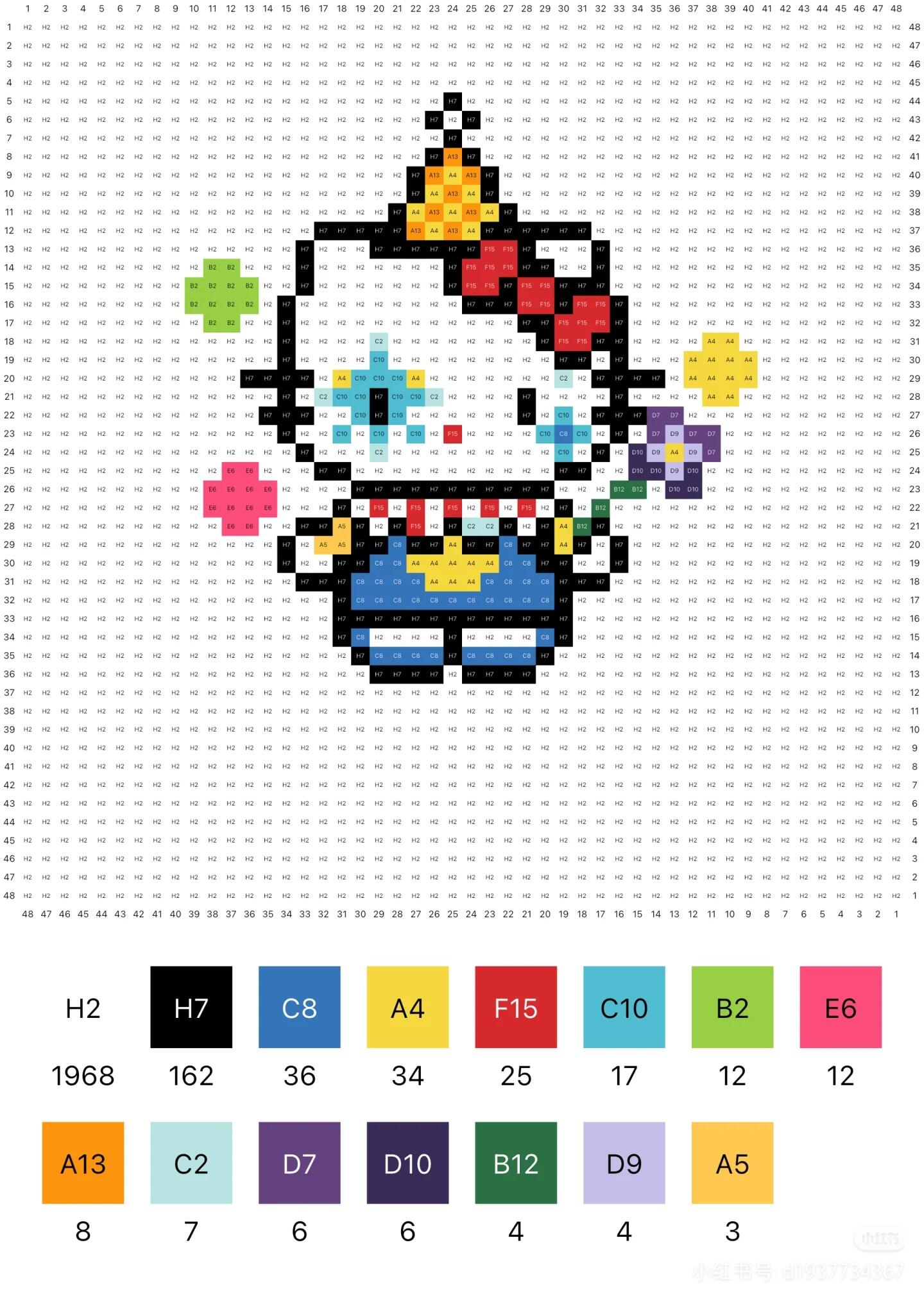 hellokitty拼豆图纸可自取第5张,简单又好看,可保存 hellokitty拼豆图纸可自取第5张,简单又好看,可保存