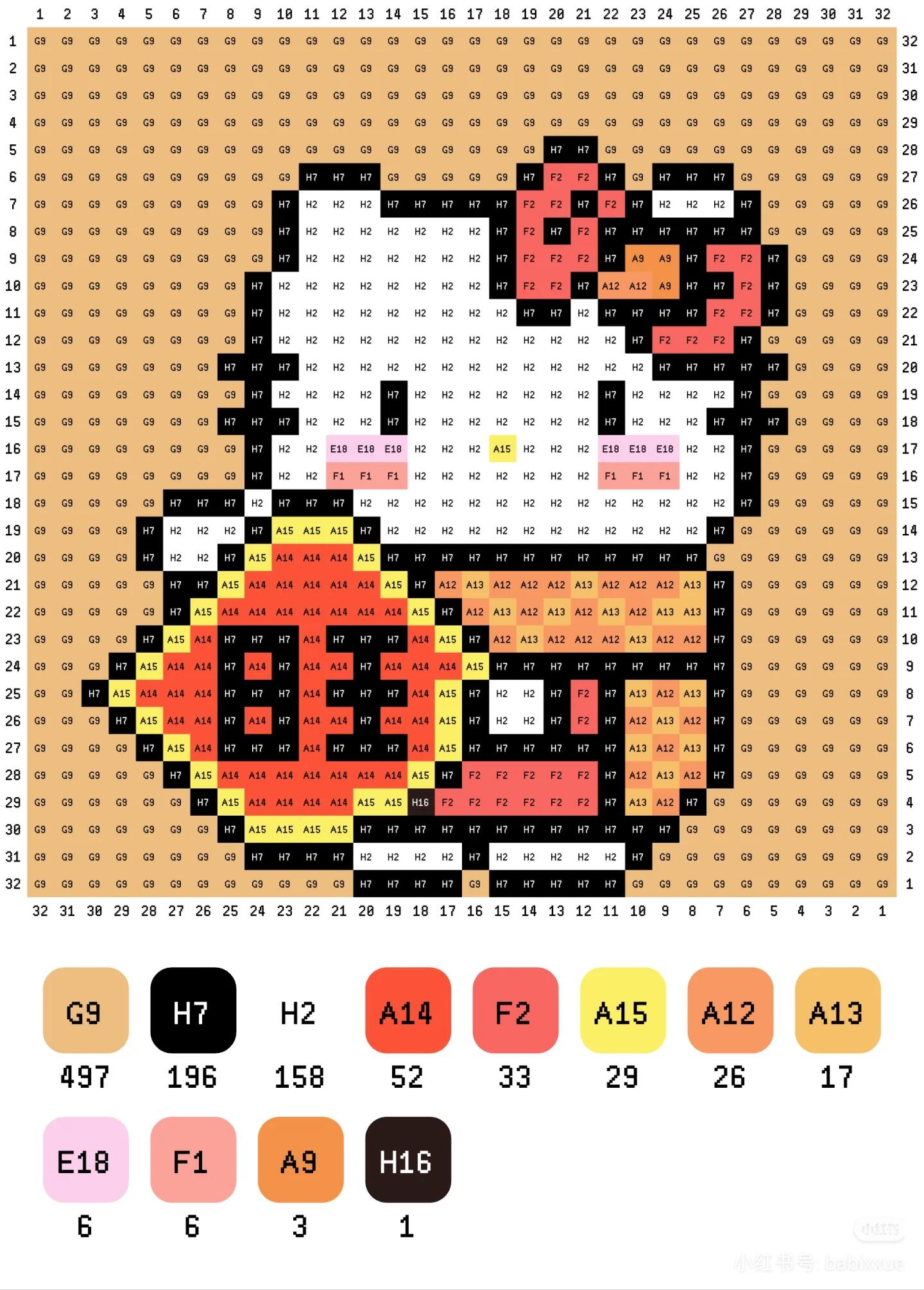hellokitty拼豆图纸可自取第11张,简单又好看,可保存 hellokitty拼豆图纸可自取第11张,简单又好看,可保存