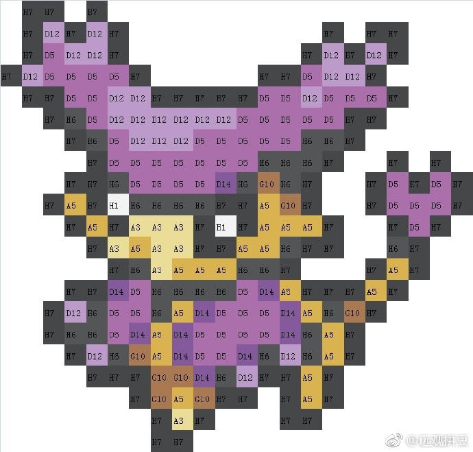精灵宝可梦拼豆图纸可自取第1165张,简单又好看,可保存 精灵宝可梦拼豆图纸可自取第1165张,简单又好看,可保存