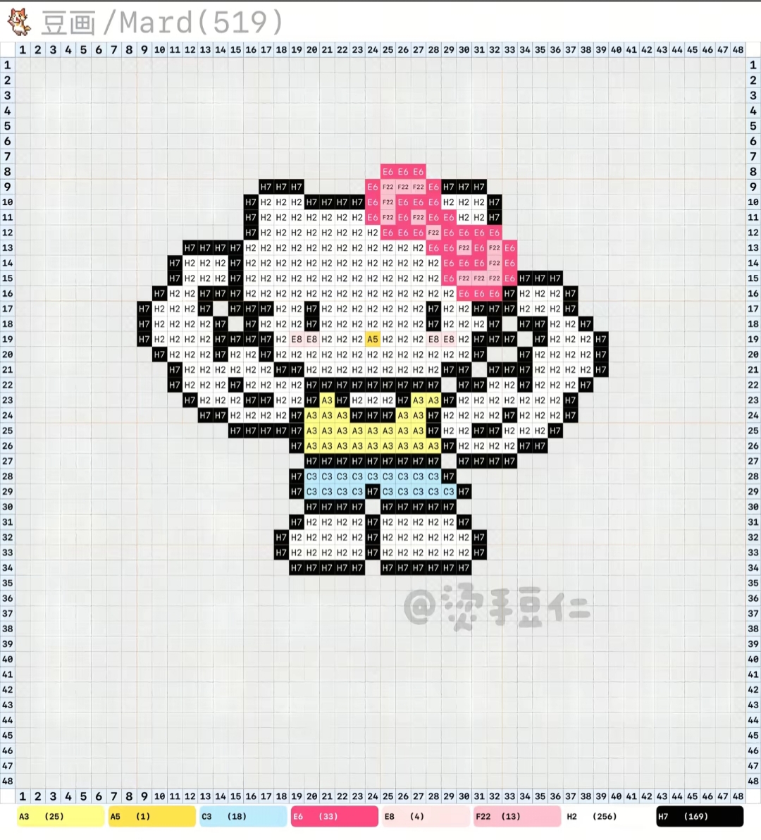 hellokitty拼豆图纸可自取第455张,简单又好看,可保存 hellokitty拼豆图纸可自取第455张,简单又好看,可保存
