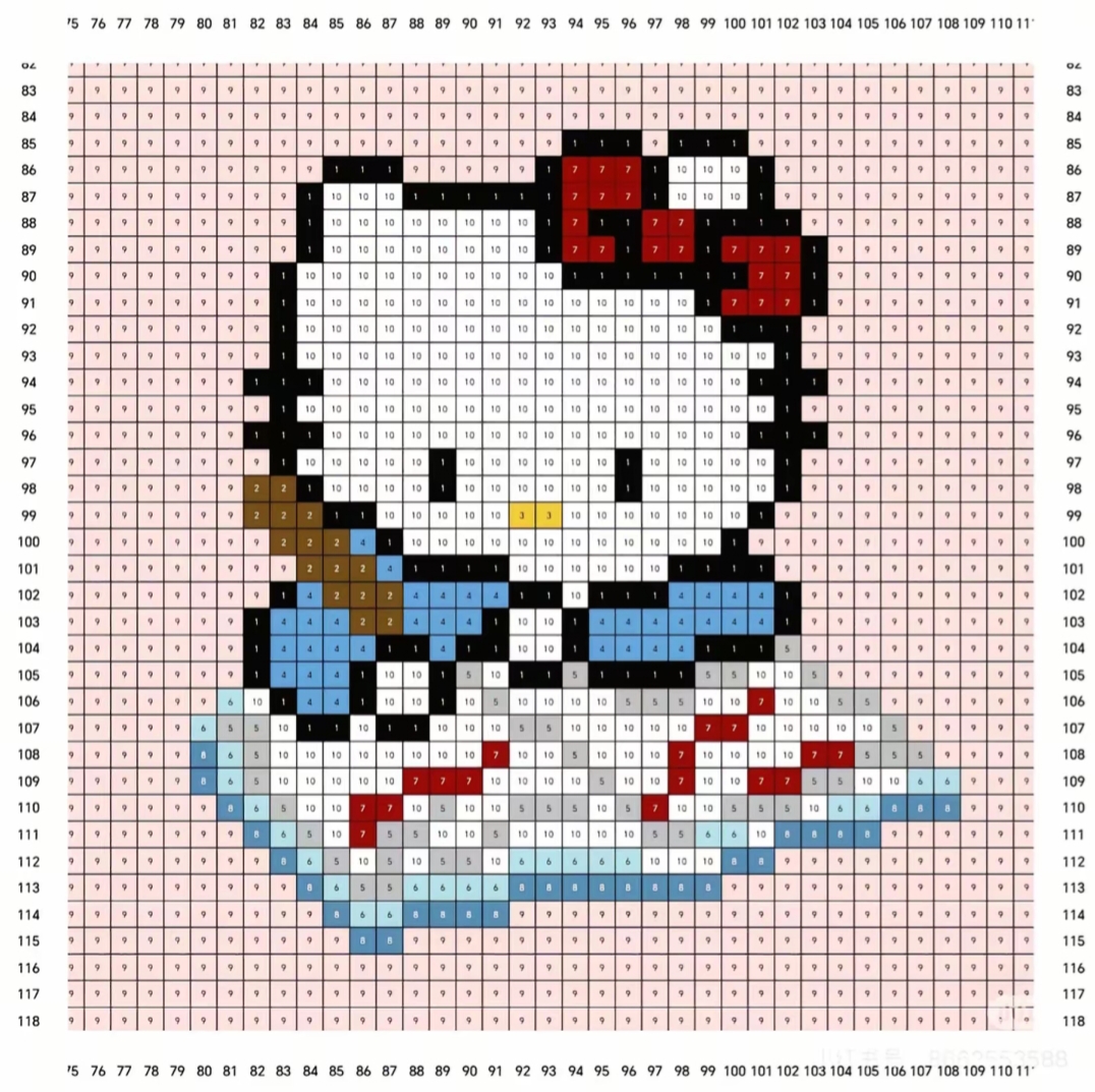 hellokitty拼豆图纸可自取第457张,简单又好看,可保存 hellokitty拼豆图纸可自取第457张,简单又好看,可保存