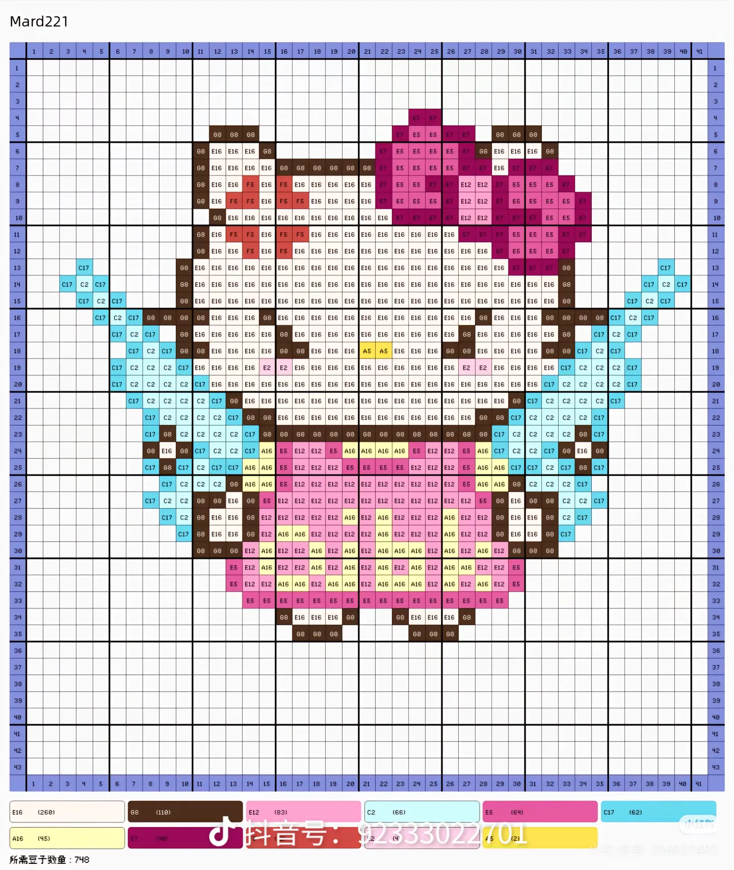 hellokitty拼豆图纸可自取第462张,简单又好看,可保存 hellokitty拼豆图纸可自取第462张,简单又好看,可保存