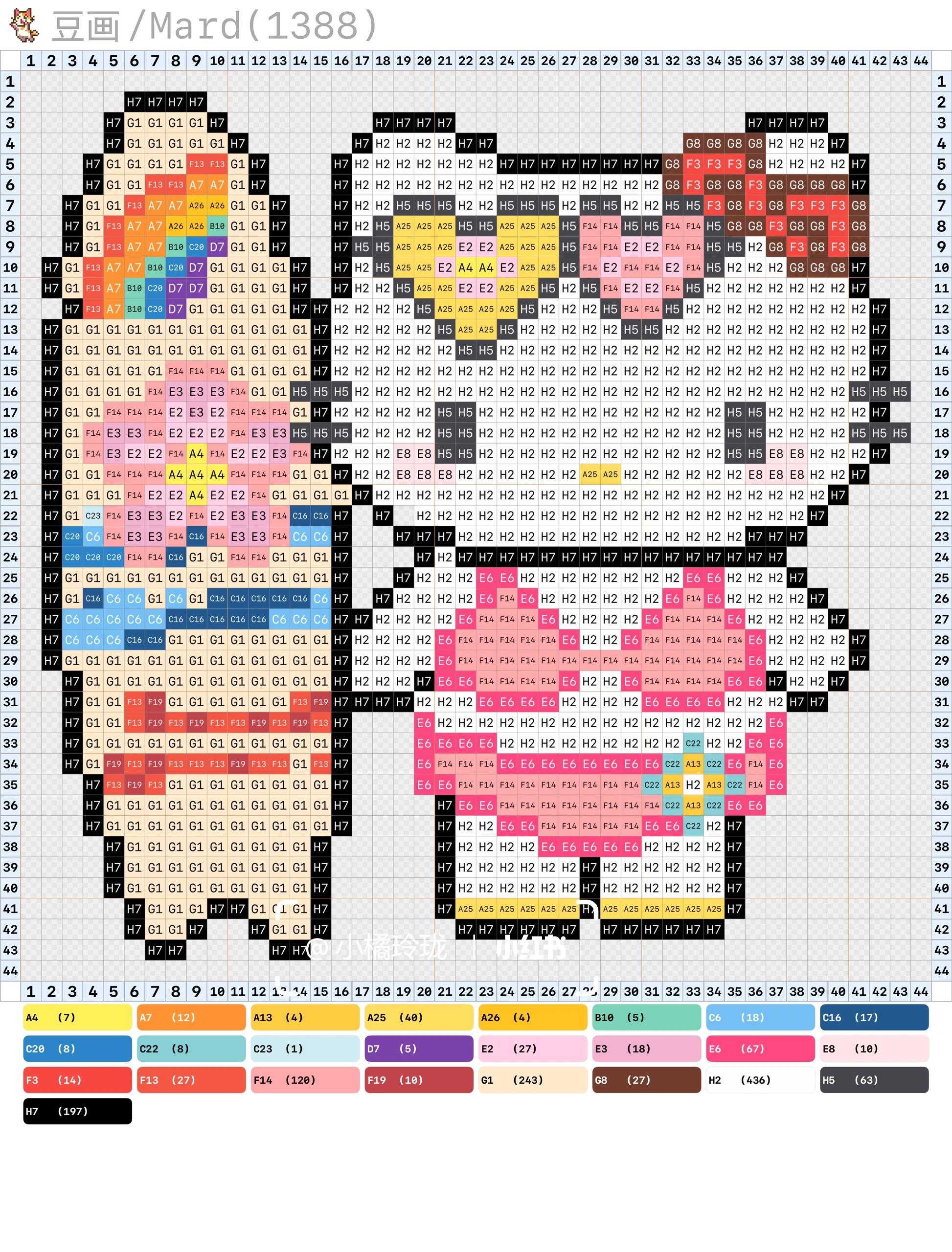 hellokitty拼豆图纸可自取第465张,简单又好看,可保存 hellokitty拼豆图纸可自取第465张,简单又好看,可保存