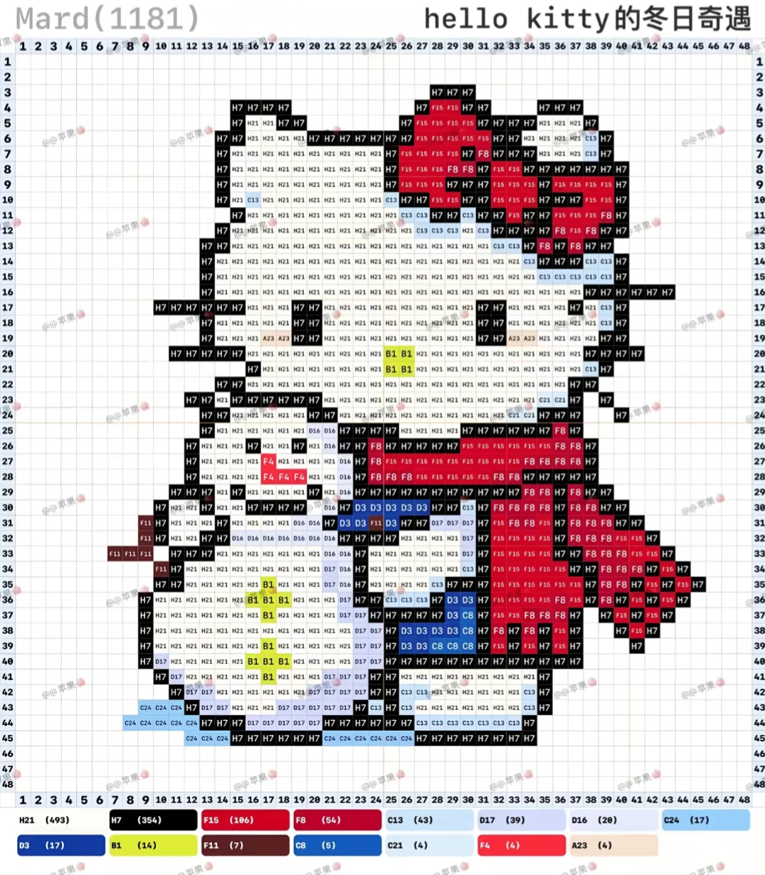 hellokitty拼豆图纸可自取第747张,简单又好看,可保存 hellokitty拼豆图纸可自取第747张,简单又好看,可保存