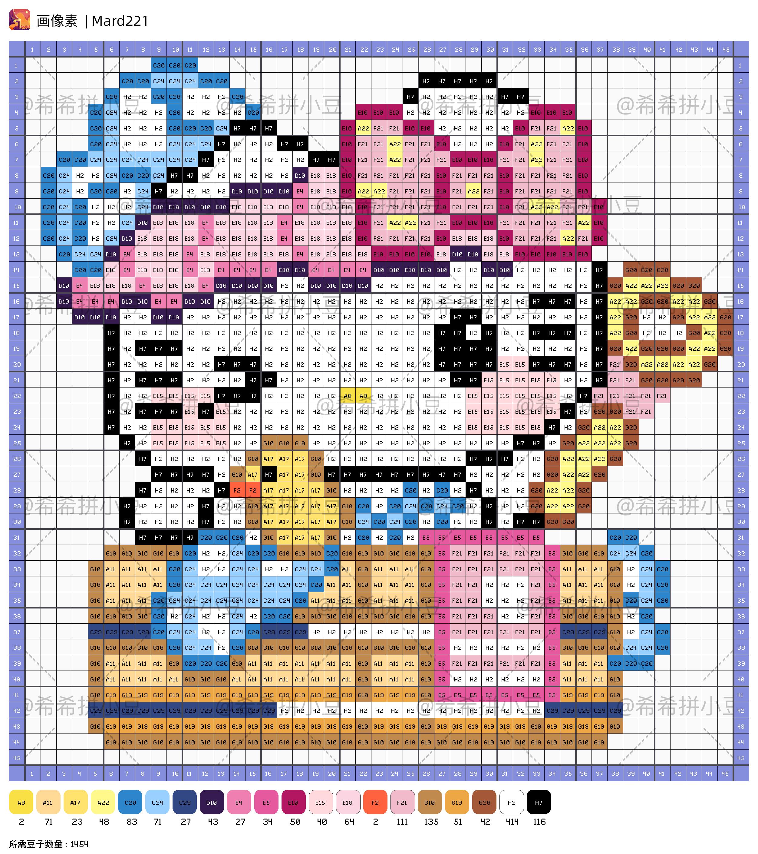 hellokitty拼豆图纸可自取第874张,简单又好看,可保存 hellokitty拼豆图纸可自取第874张,简单又好看,可保存