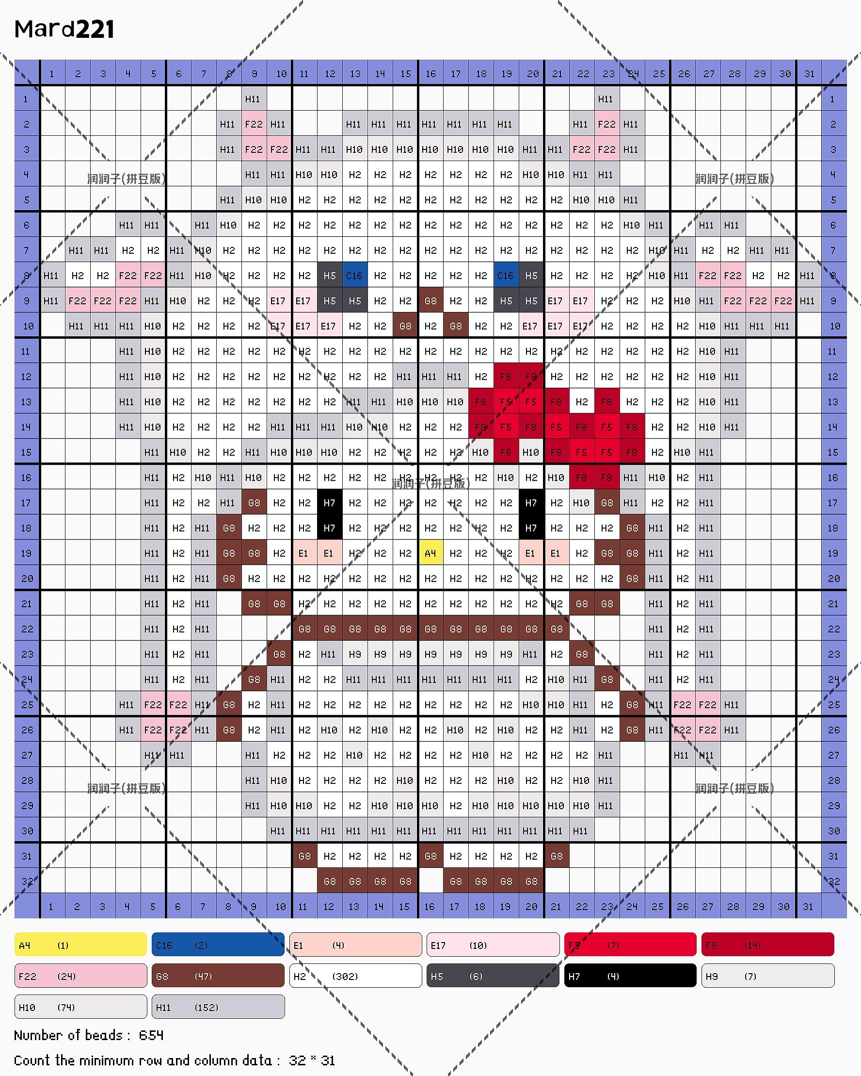hellokitty拼豆图纸可自取第1072张,简单又好看,可保存 hellokitty拼豆图纸可自取第1072张,简单又好看,可保存