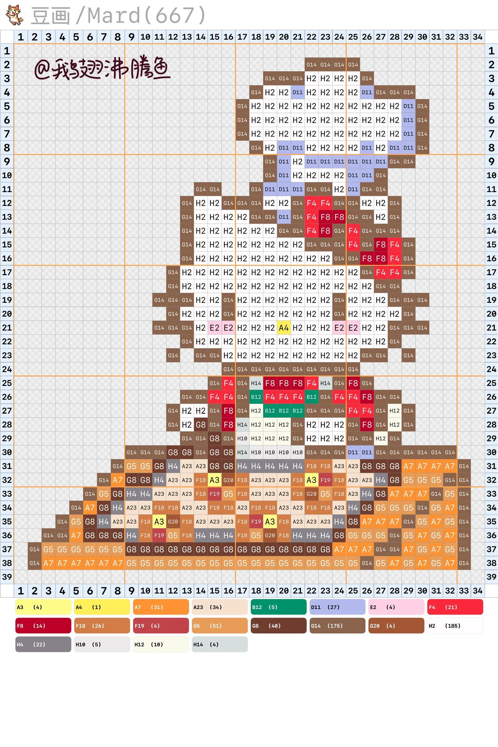 hellokitty拼豆图纸可自取第1348张,简单又好看,可保存 hellokitty拼豆图纸可自取第1348张,简单又好看,可保存