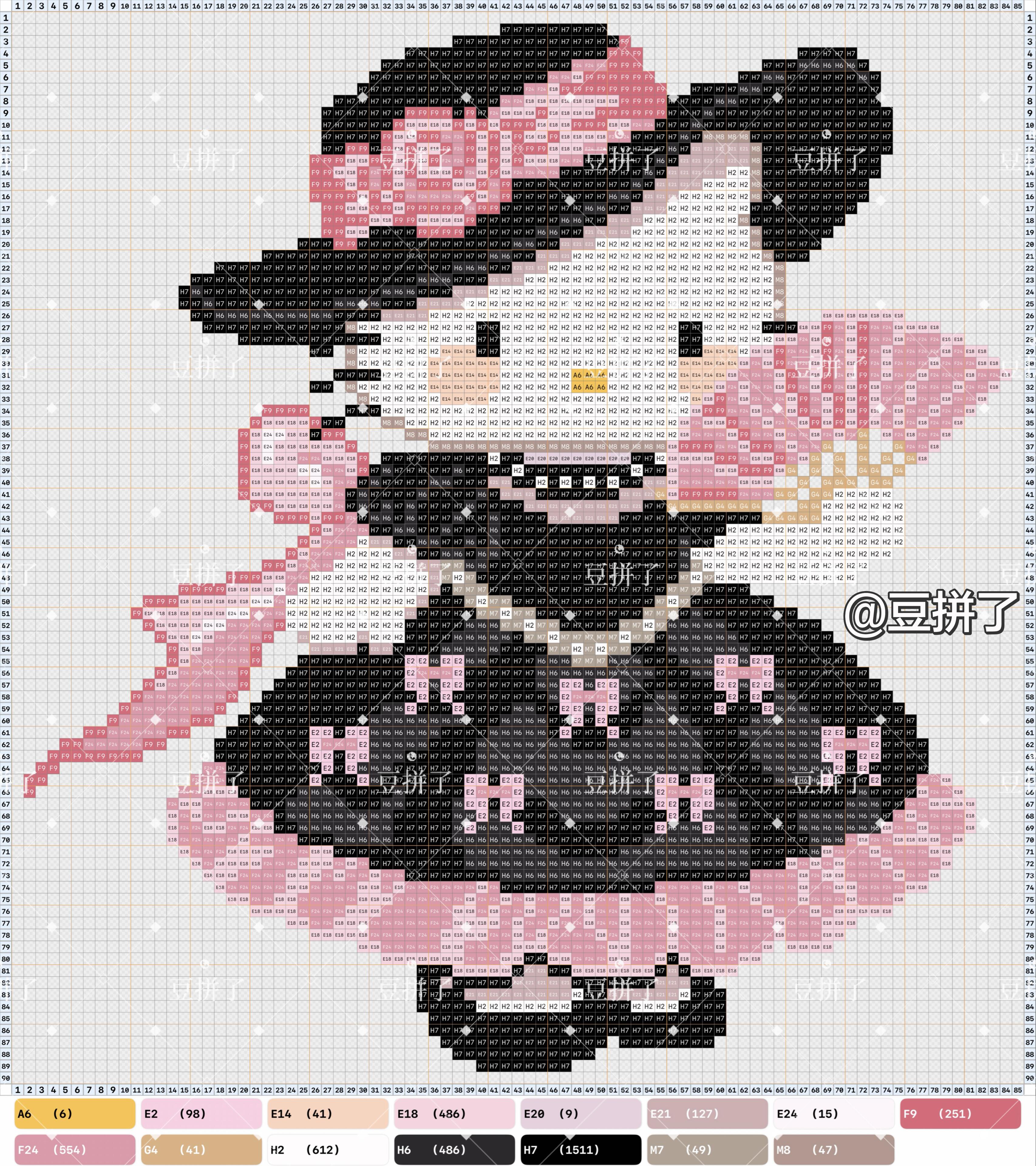 hellokitty拼豆图纸可自取第1375张,简单又好看,可保存 hellokitty拼豆图纸可自取第1375张,简单又好看,可保存