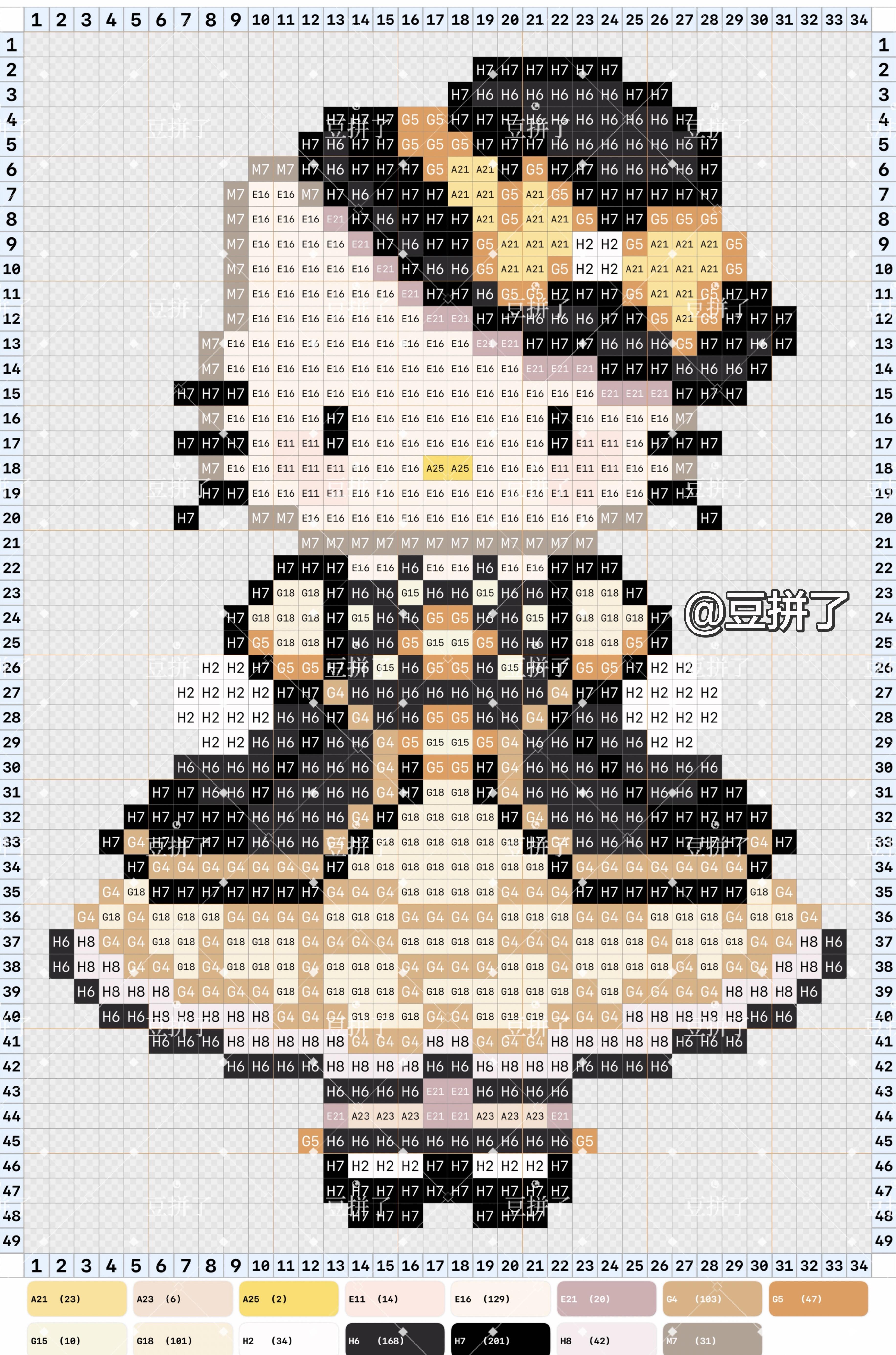 hellokitty拼豆图纸可自取第1376张,简单又好看,可保存 hellokitty拼豆图纸可自取第1376张,简单又好看,可保存