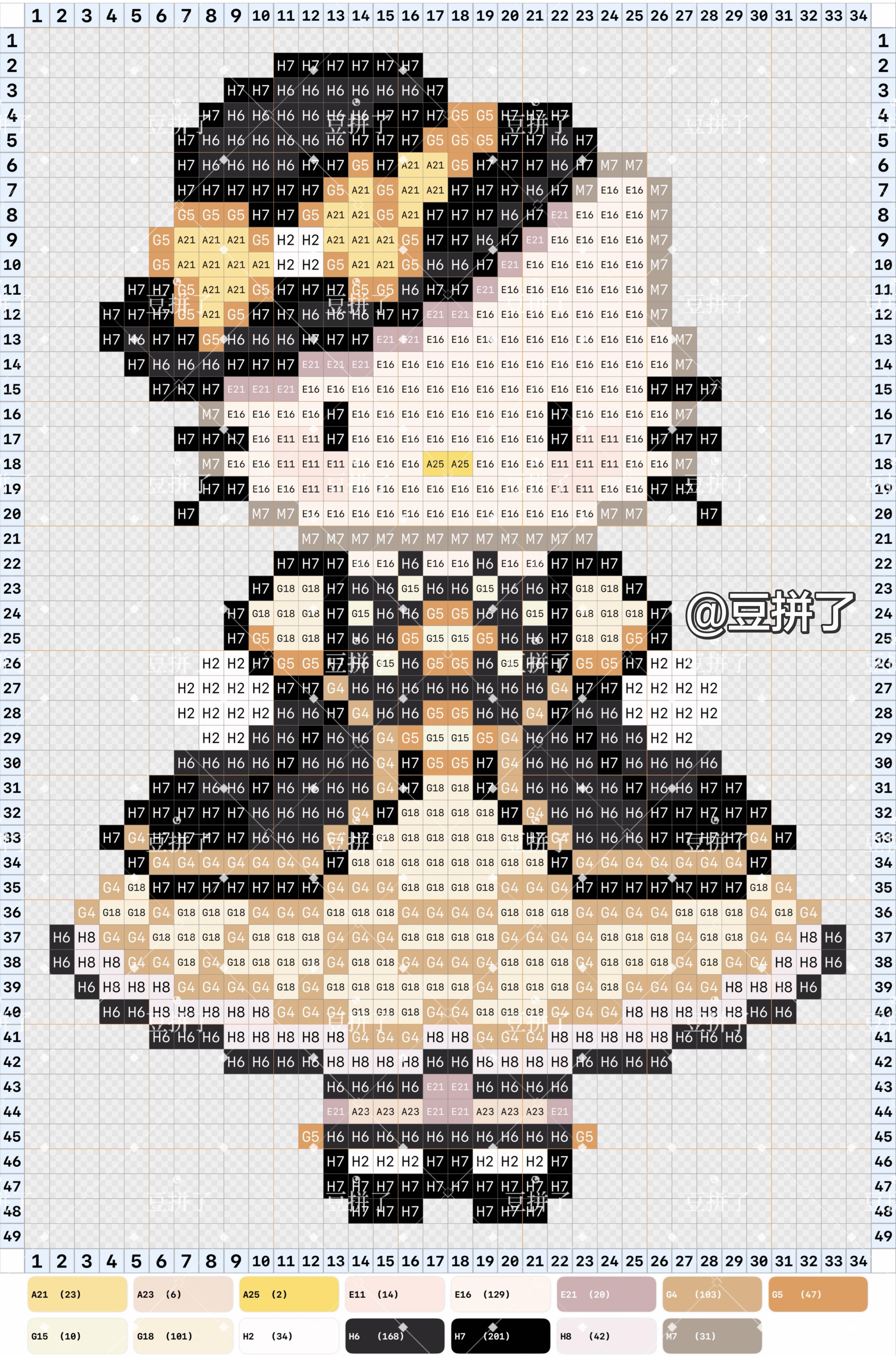 hellokitty拼豆图纸可自取第1377张,简单又好看,可保存 hellokitty拼豆图纸可自取第1377张,简单又好看,可保存