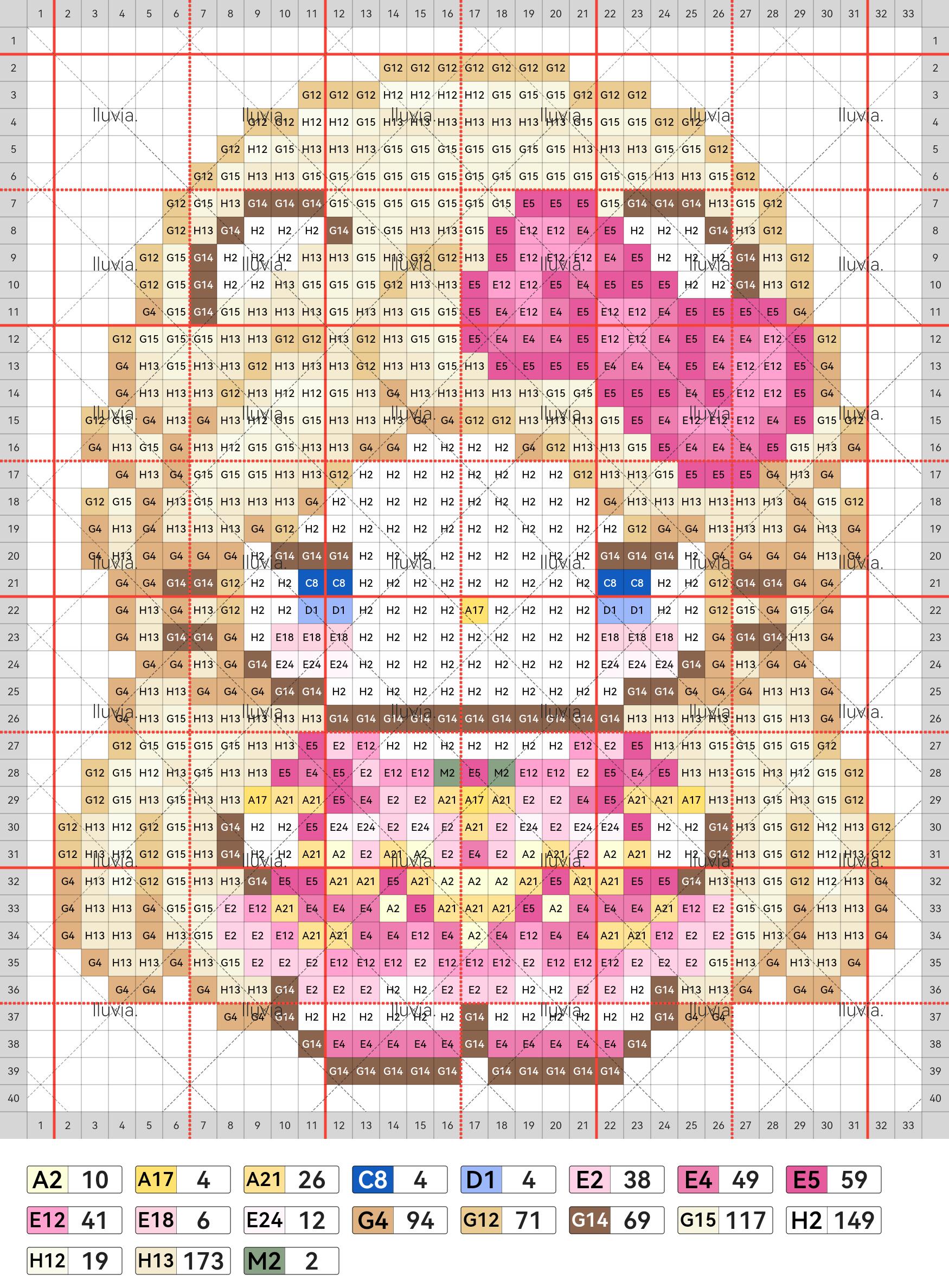 hellokitty拼豆图纸可自取第1408张,简单又好看,可保存 hellokitty拼豆图纸可自取第1408张,简单又好看,可保存