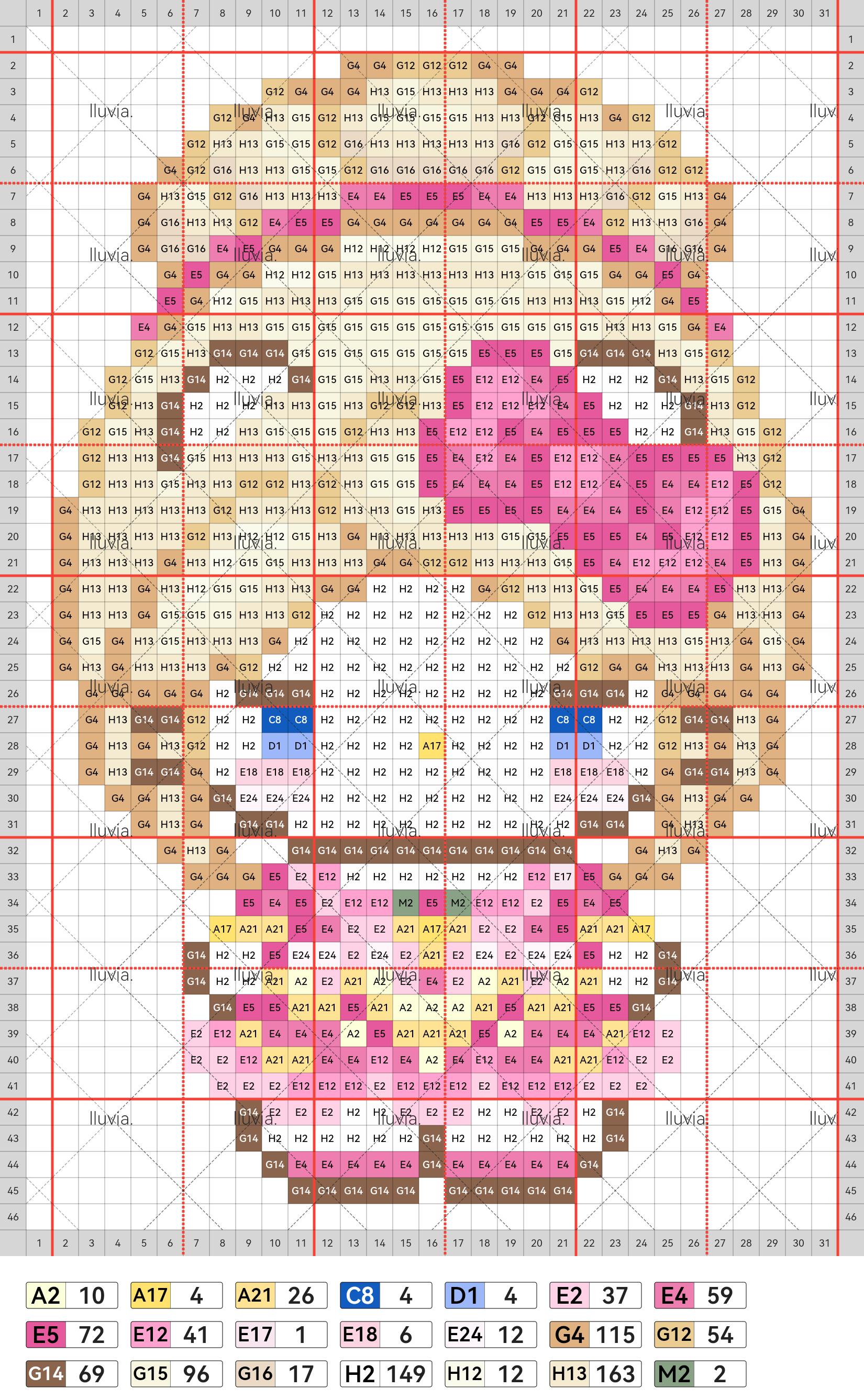 hellokitty拼豆图纸可自取第1410张,简单又好看,可保存 hellokitty拼豆图纸可自取第1410张,简单又好看,可保存