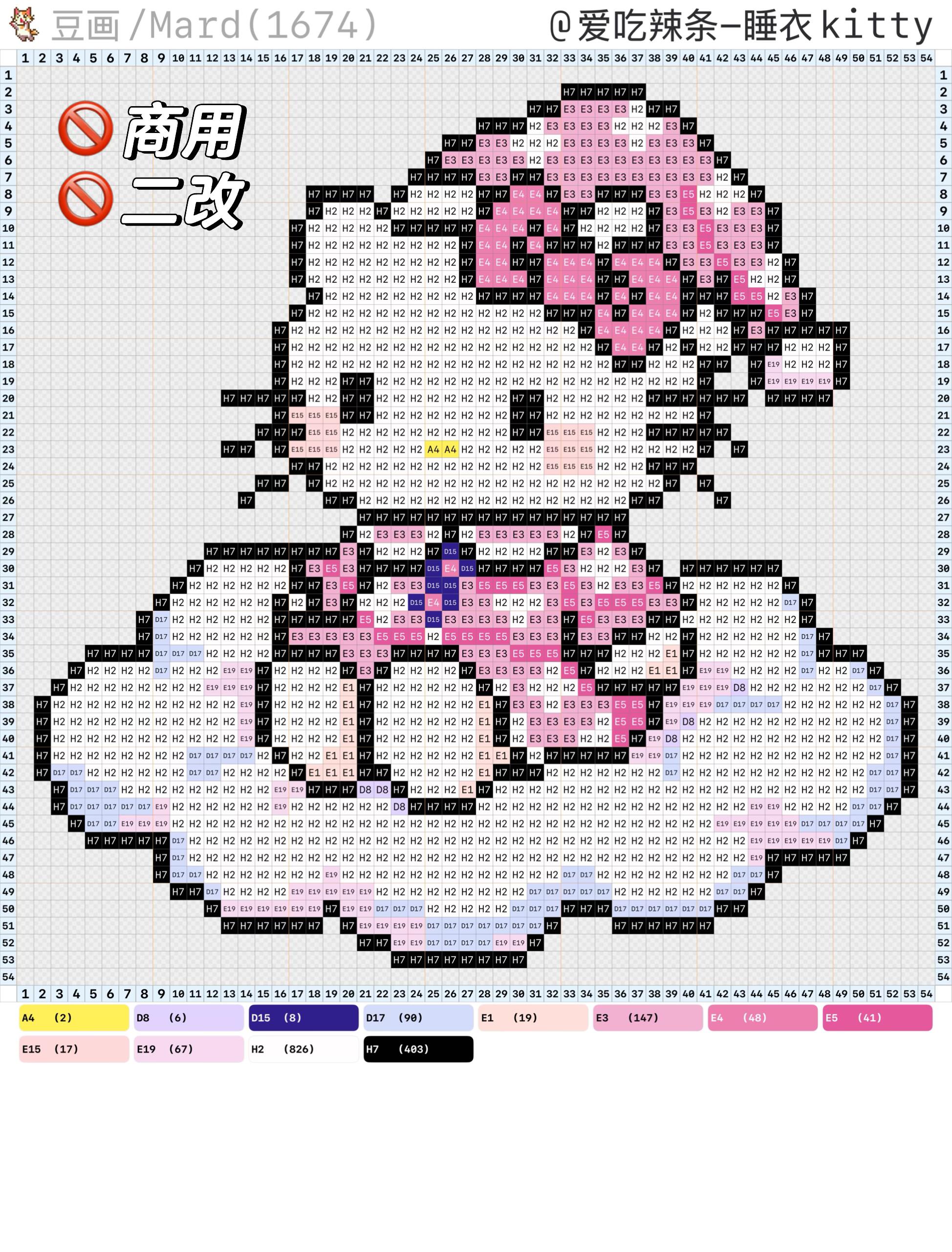 hellokitty拼豆图纸可自取第1462张,简单又好看,可保存 hellokitty拼豆图纸可自取第1462张,简单又好看,可保存