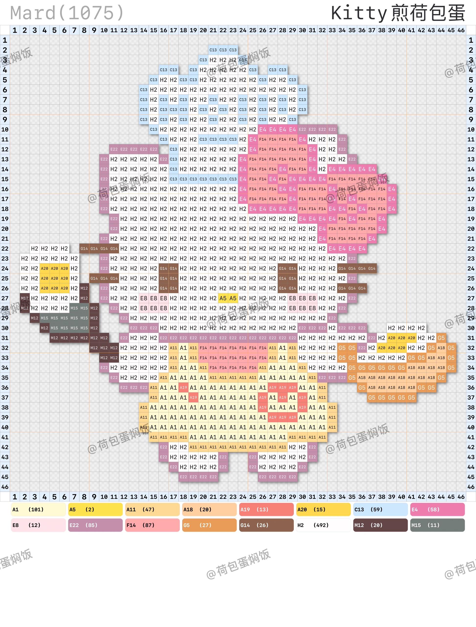 hellokitty拼豆图纸可自取第1466张,简单又好看,可保存 hellokitty拼豆图纸可自取第1466张,简单又好看,可保存