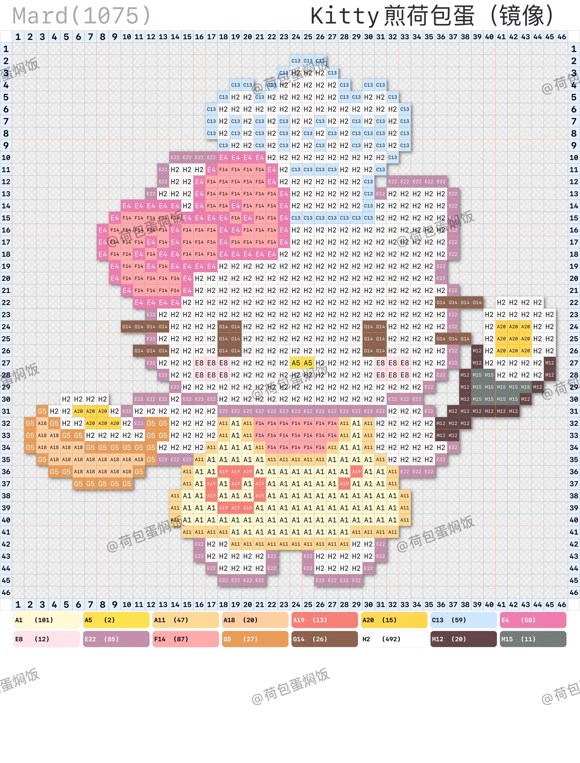 hellokitty拼豆图纸可自取第1467张,简单又好看,可保存 hellokitty拼豆图纸可自取第1467张,简单又好看,可保存