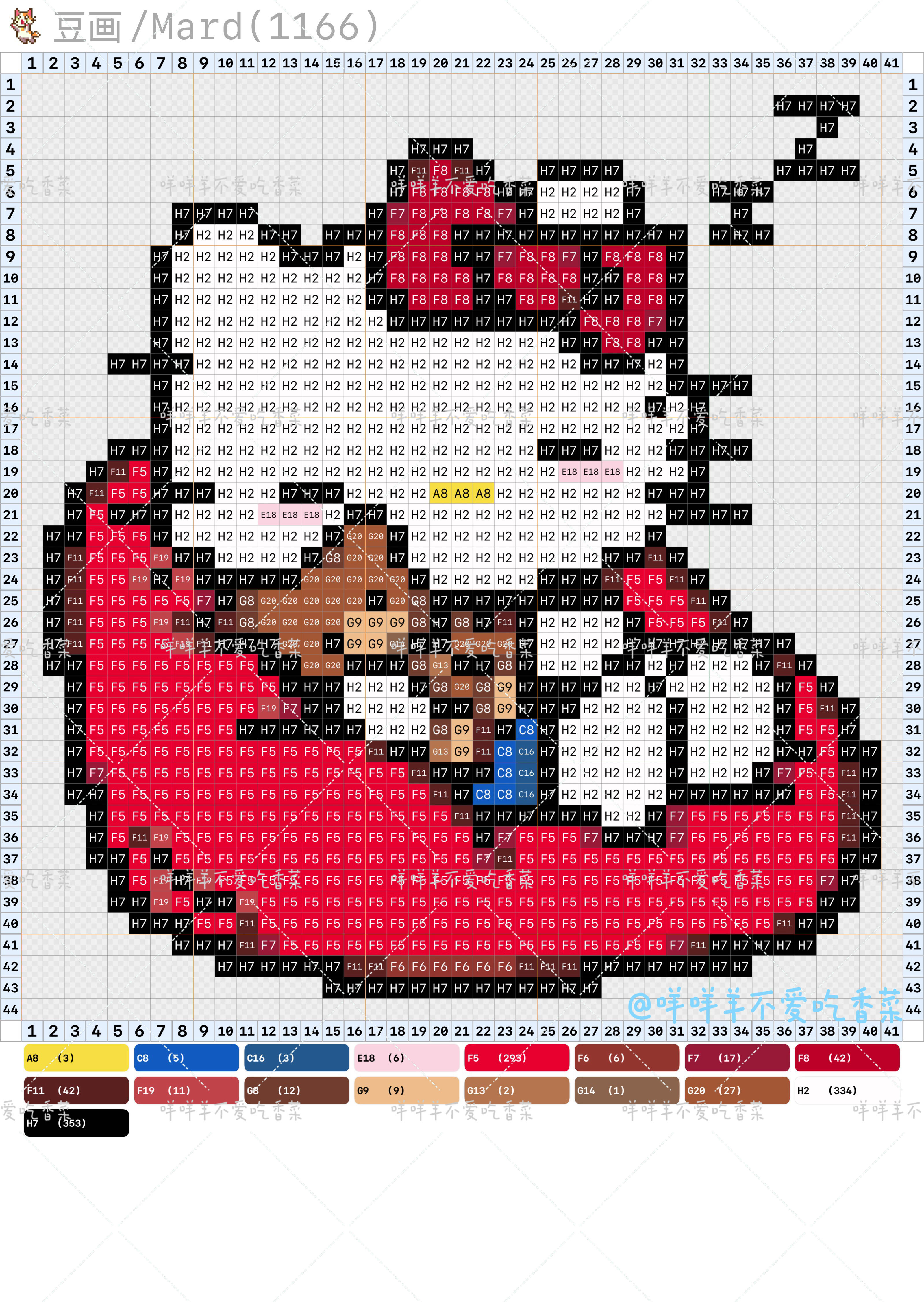 hellokitty拼豆图纸可自取第1484张,简单又好看,可保存 hellokitty拼豆图纸可自取第1484张,简单又好看,可保存