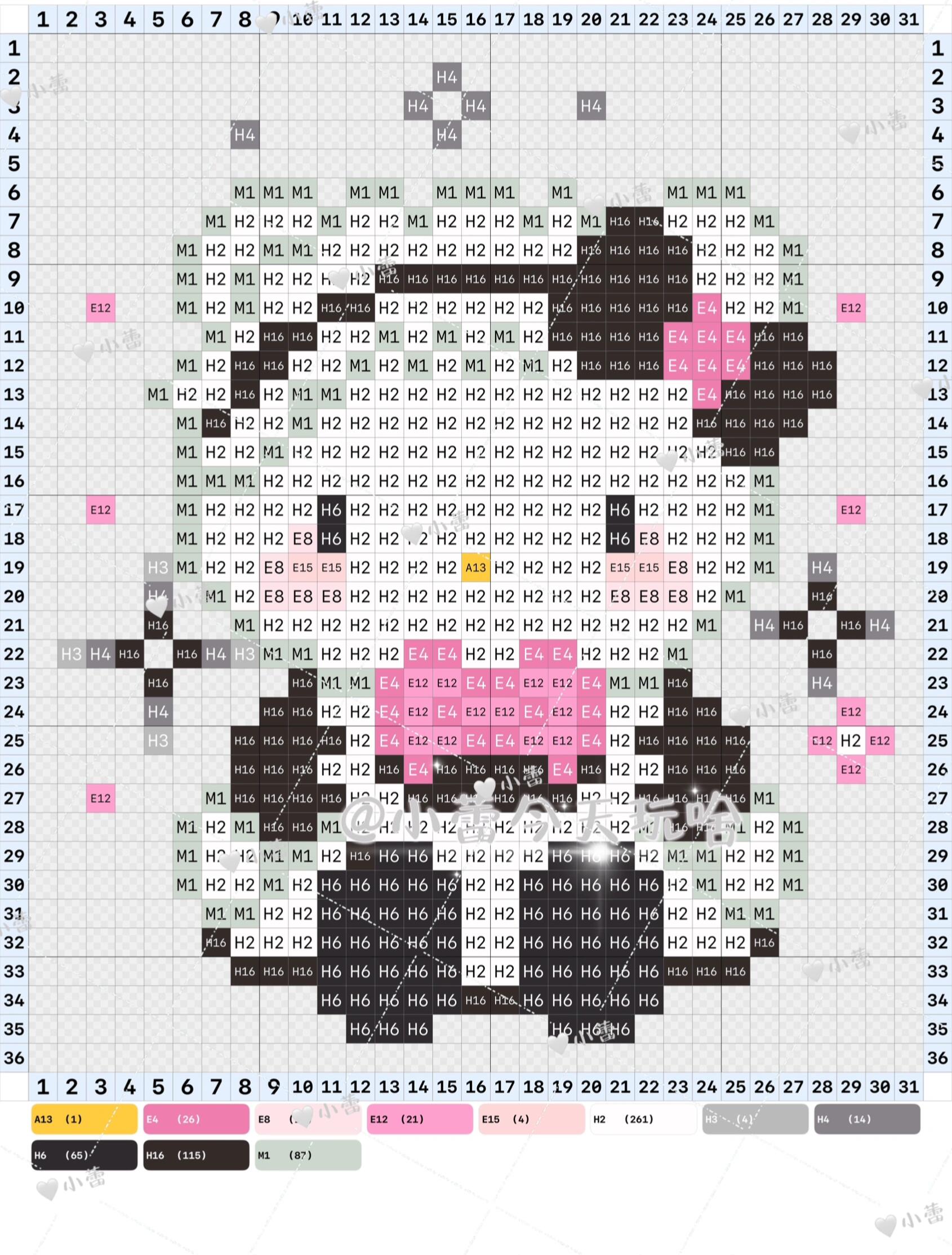 hellokitty拼豆图纸可自取第1579张,简单又好看,可保存 hellokitty拼豆图纸可自取第1579张,简单又好看,可保存