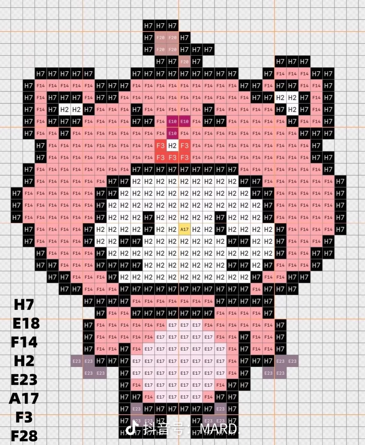 hellokitty拼豆图纸可自取第1735张,简单又好看,可保存 hellokitty拼豆图纸可自取第1735张,简单又好看,可保存
