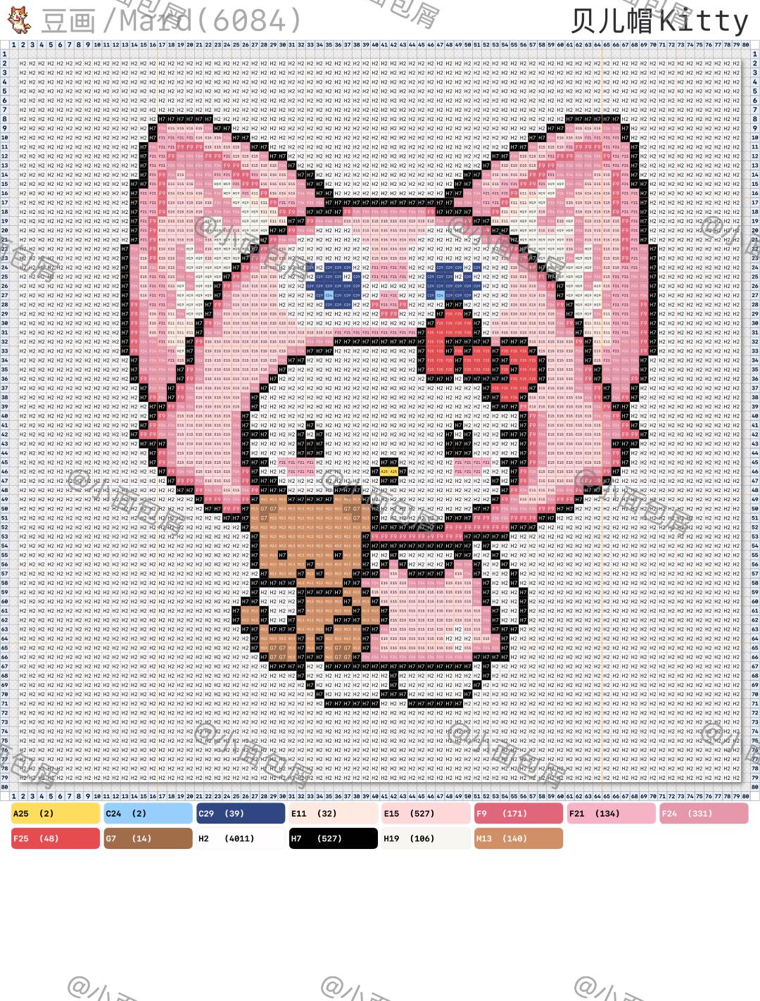hellokitty拼豆图纸可自取第1769张,简单又好看,可保存 hellokitty拼豆图纸可自取第1769张,简单又好看,可保存