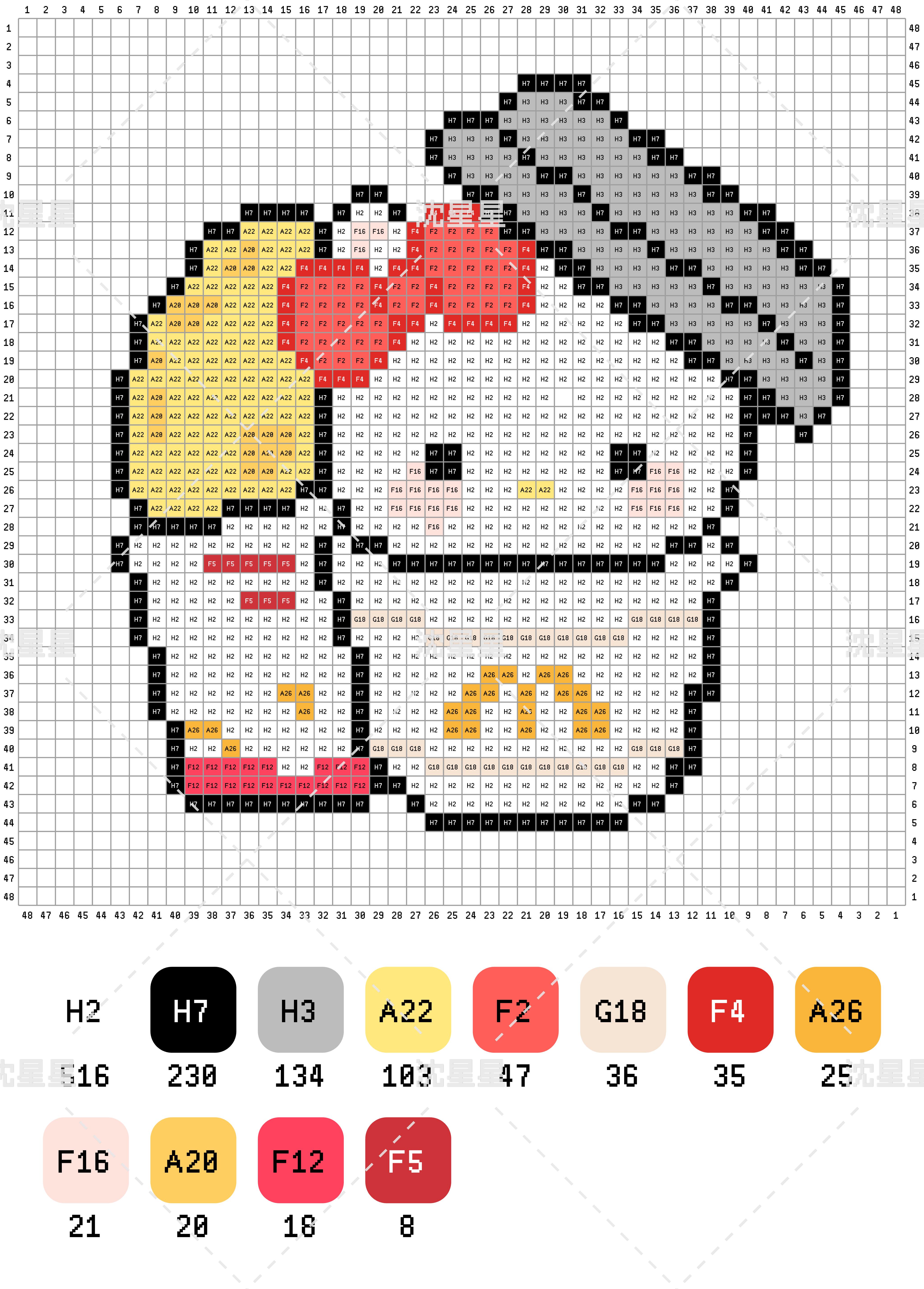 hellokitty拼豆图纸可自取第1797张,简单又好看,可保存 hellokitty拼豆图纸可自取第1797张,简单又好看,可保存