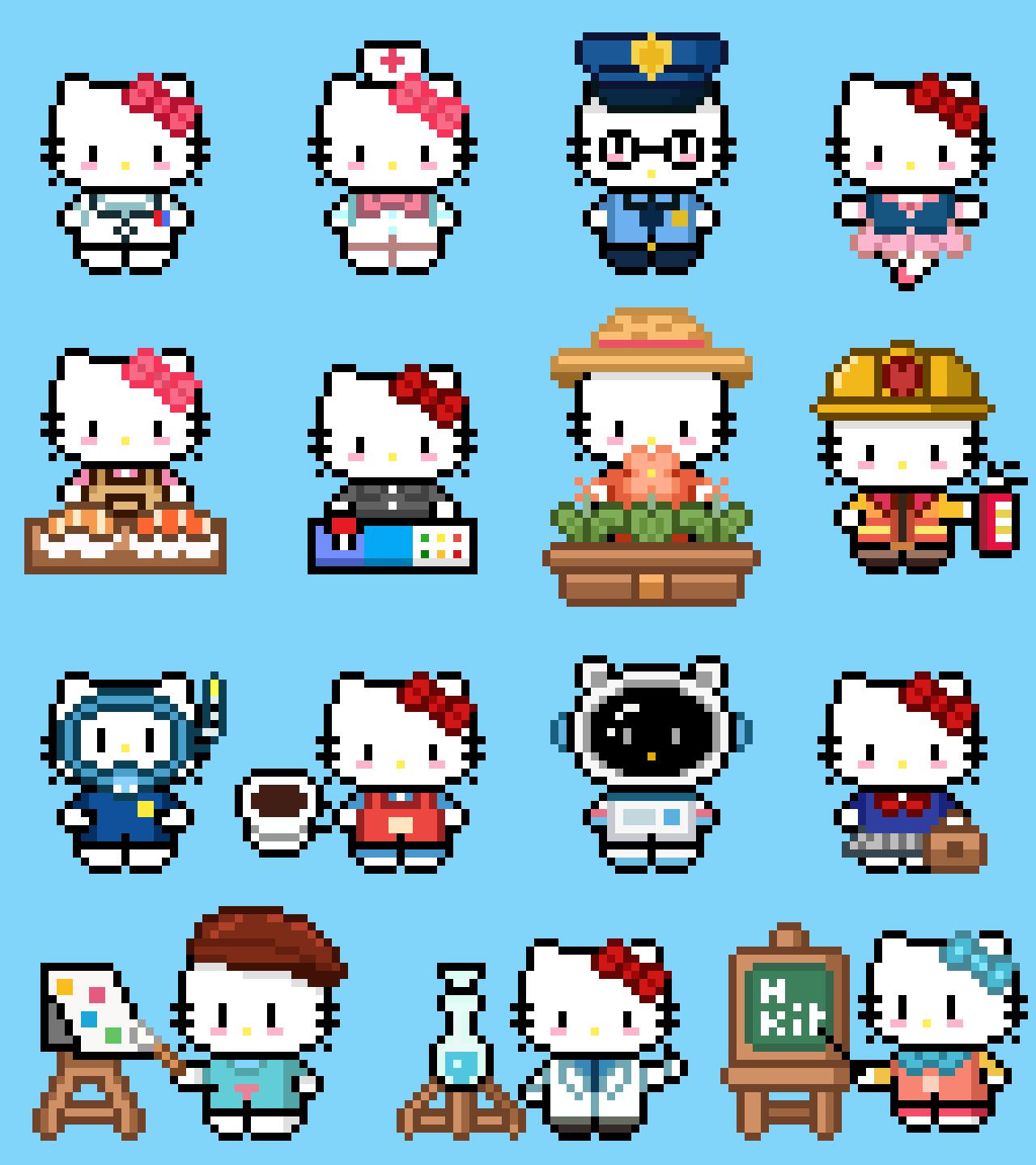 hellokitty拼豆图纸可自取第341张,简单又好看,可保存 hellokitty拼豆图纸可自取第341张,简单又好看,可保存