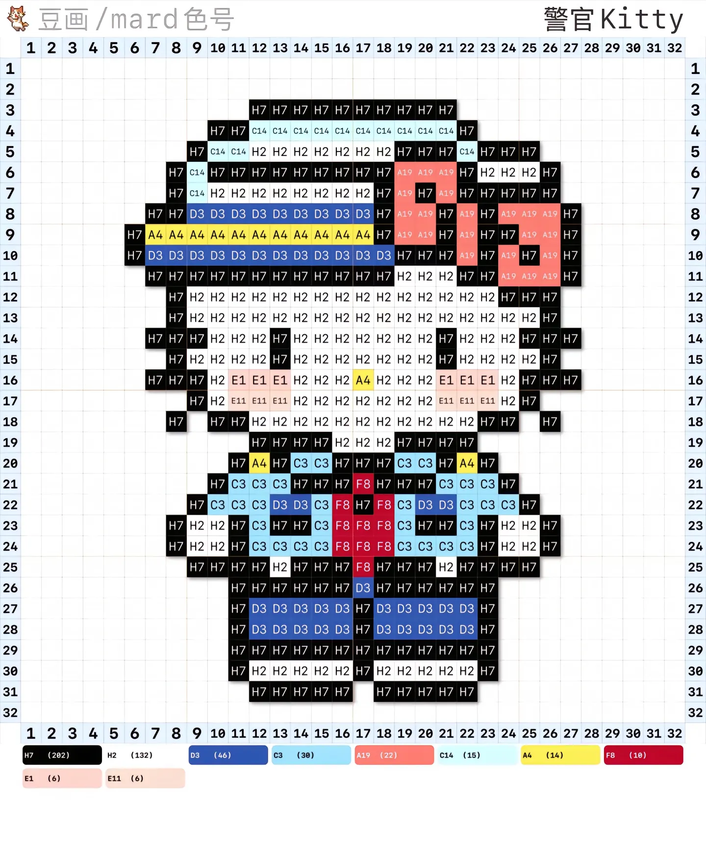 hellokitty拼豆图纸可自取第100张,简单又好看,可保存 hellokitty拼豆图纸可自取第100张,简单又好看,可保存