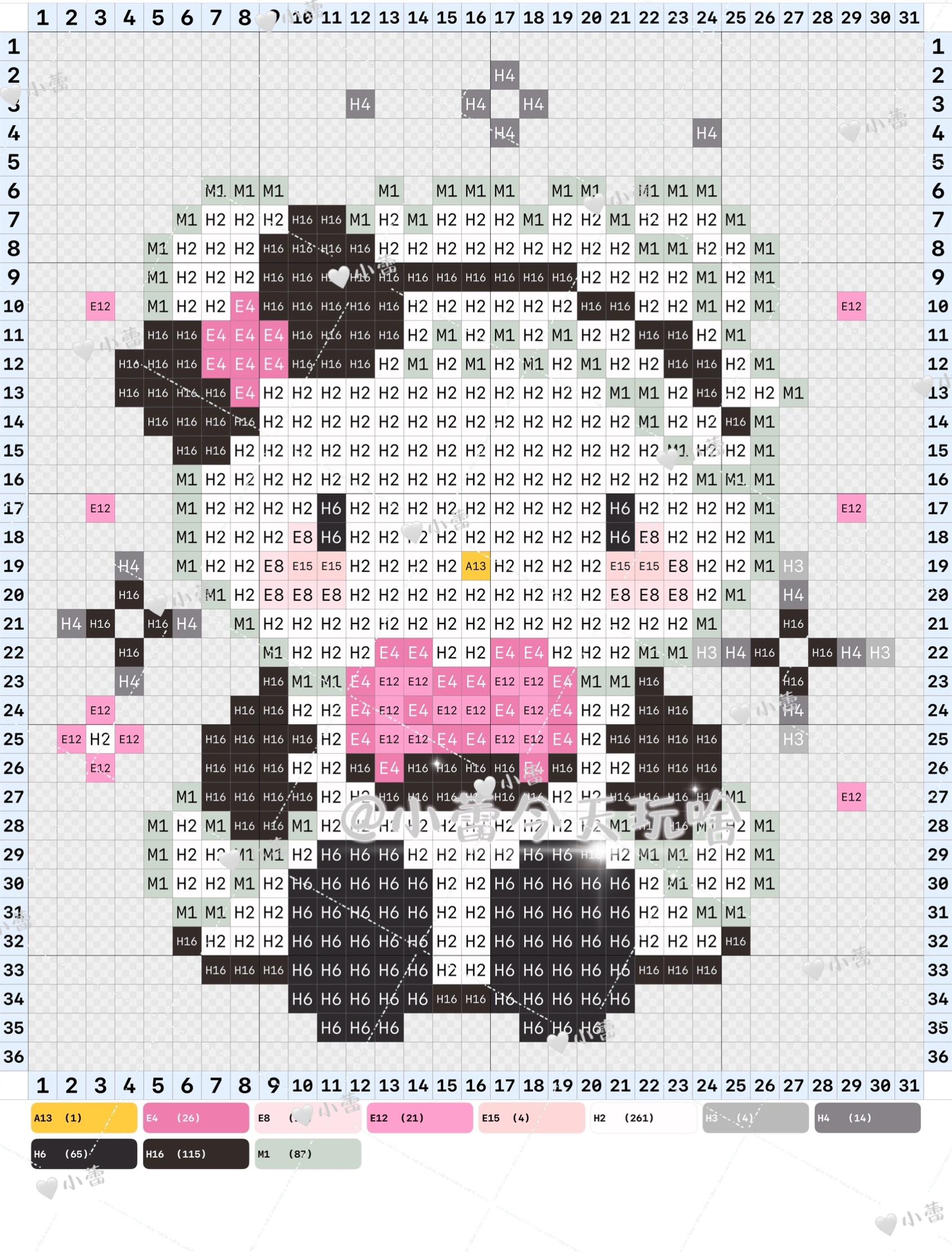 hellokitty拼豆图纸可自取第165张,简单又好看,可保存 hellokitty拼豆图纸可自取第165张,简单又好看,可保存