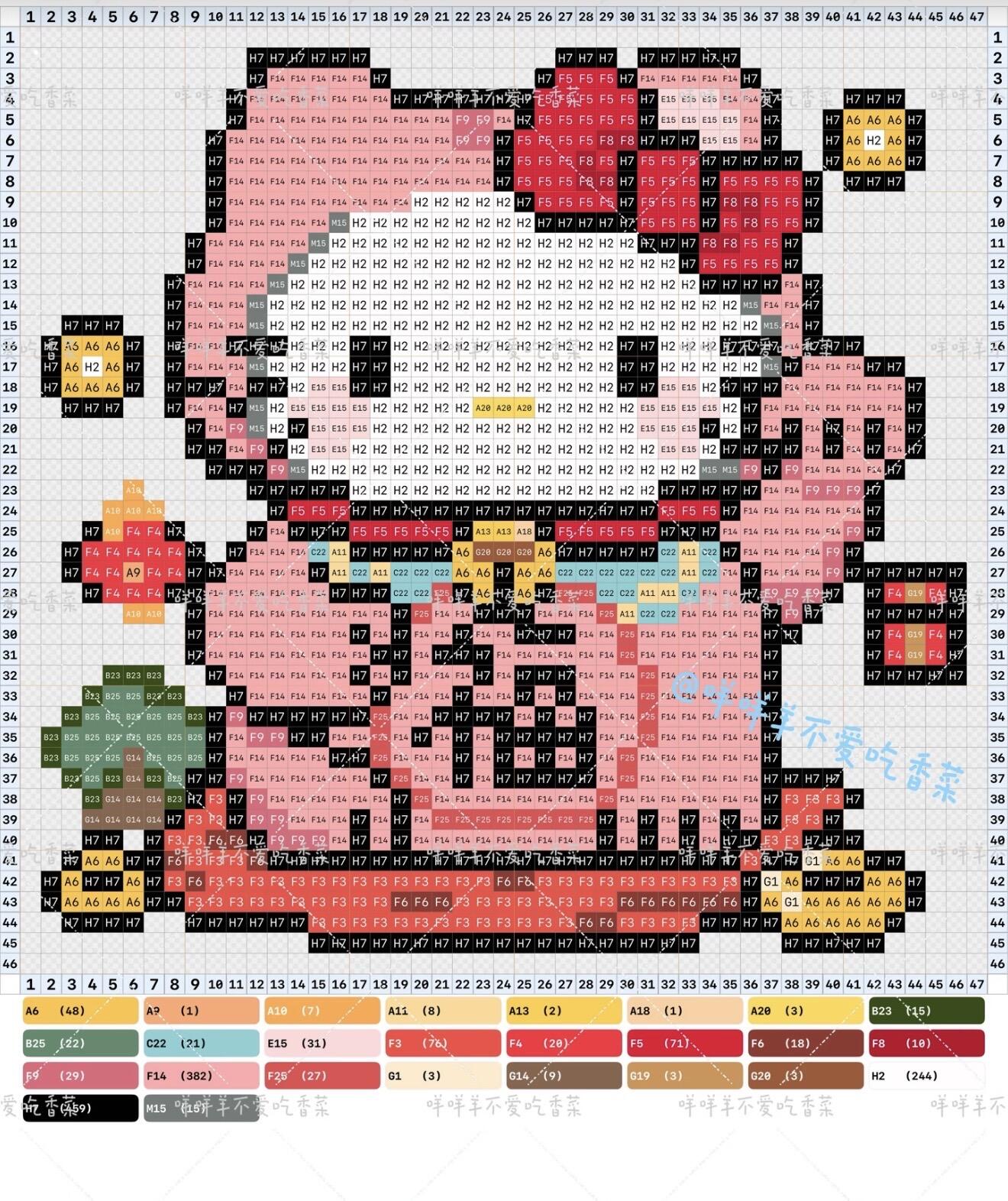 hellokitty拼豆图纸可自取第242张,简单又好看,可保存 hellokitty拼豆图纸可自取第242张,简单又好看,可保存